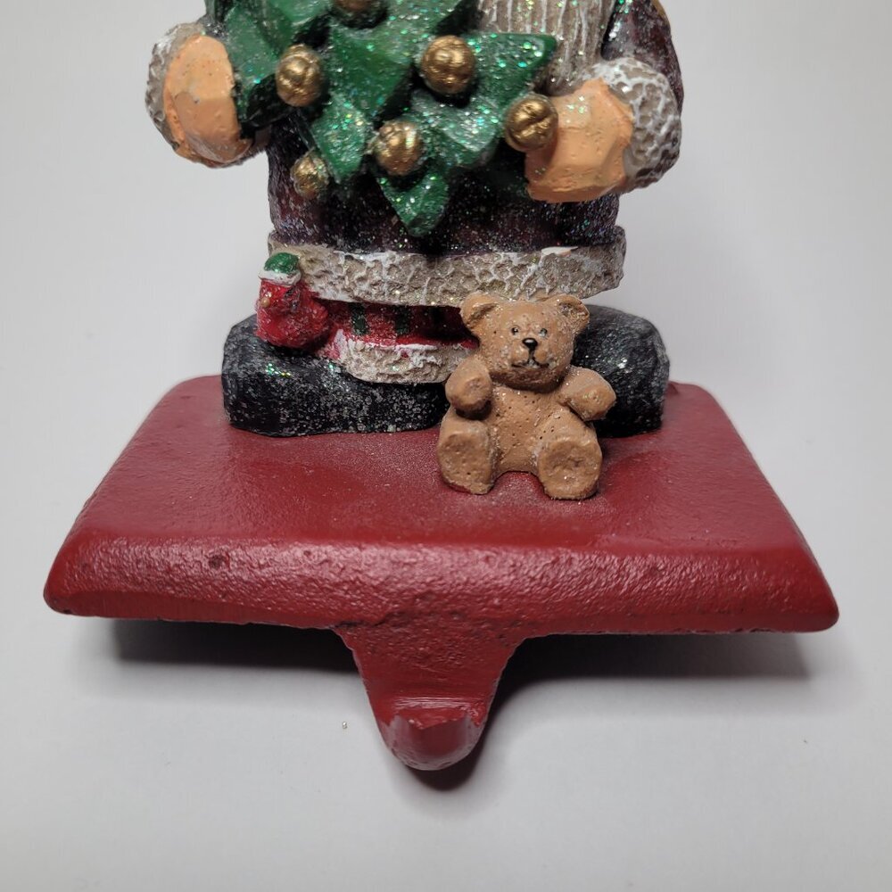 Santa Christmas Stocking Holders 2 Festive Figurines - Picture 6 of 11